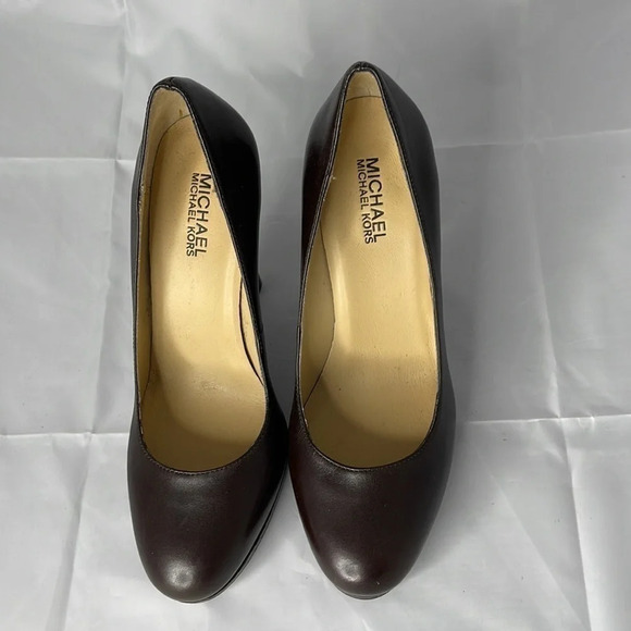 Michael Michael Kors Leather Pumps Chocolate Brown Croc Effect Embossed Size 8 - Picture 7 of 12